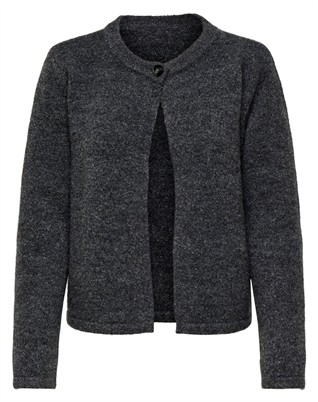 OnlAltos Life One Button Cardigan - Dark Grey Melange
